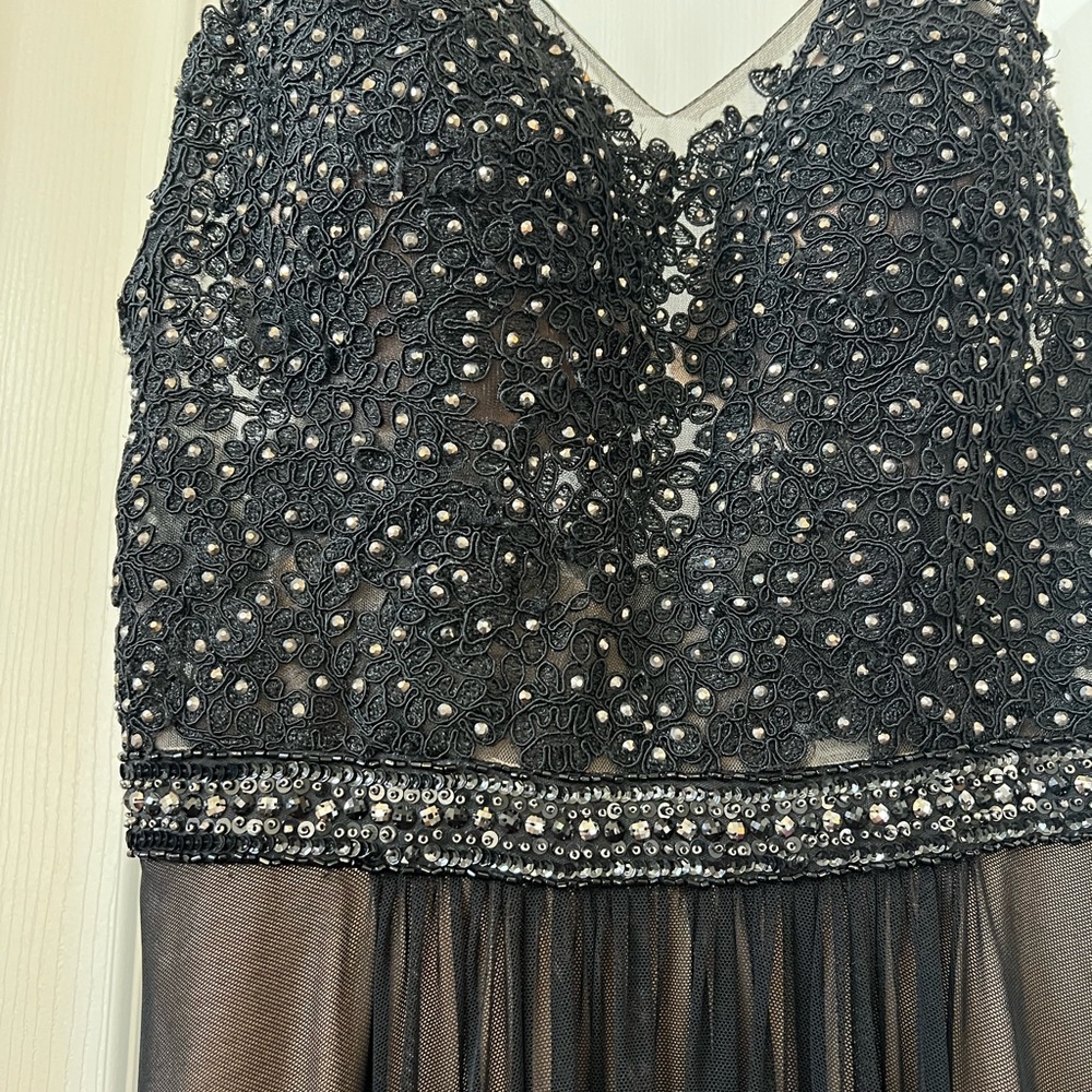 Faviana Black Beaded Prom Dress